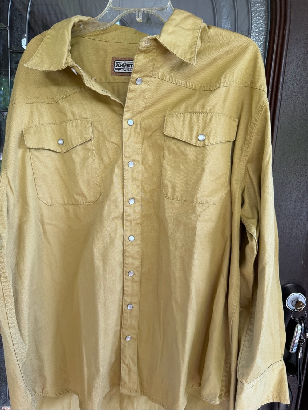 Schmidt Workwear Men's Mustard Casual Button-Down Shirt